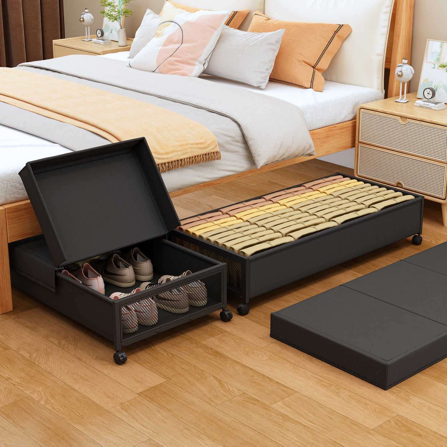 2 Pack Under Bed Storage with Wheels,36”Under Bed Storage Containers