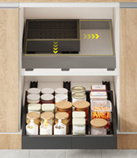 Pull out Cabinet Organizer,Width(12 "-17") and Depth(17"-24") Expandable With 3 Rails