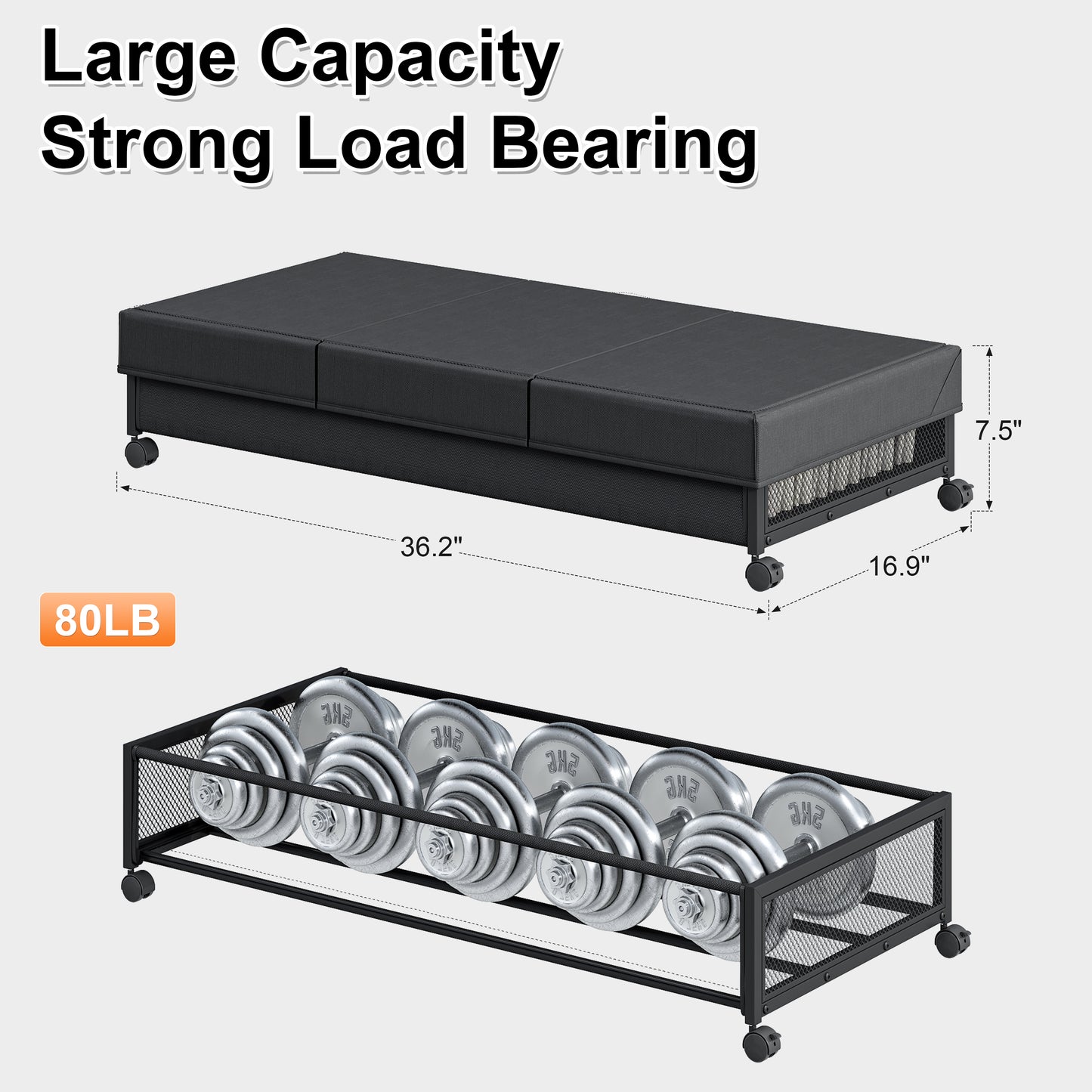 2 Pack Under Bed Storage with Wheels,36”Under Bed Storage Containers