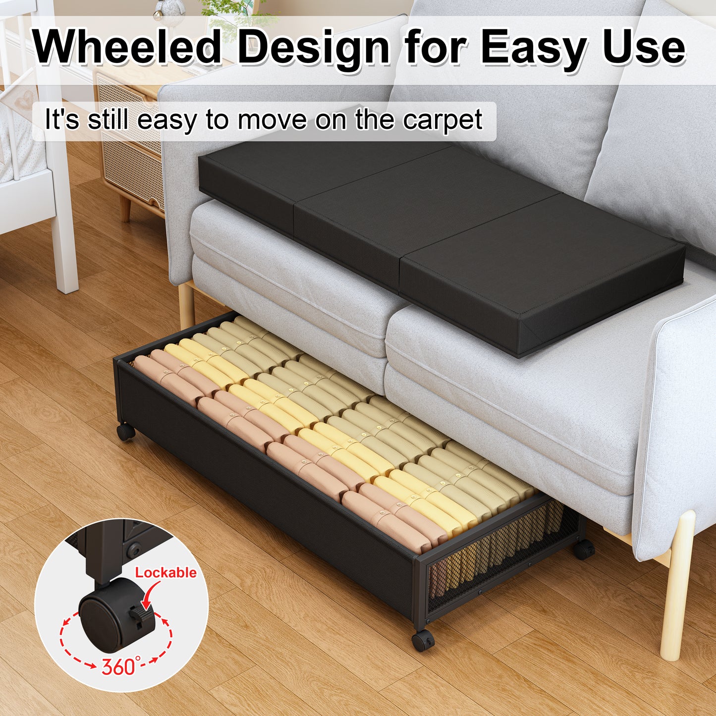 2 Pack Under Bed Storage with Wheels,36”Under Bed Storage Containers