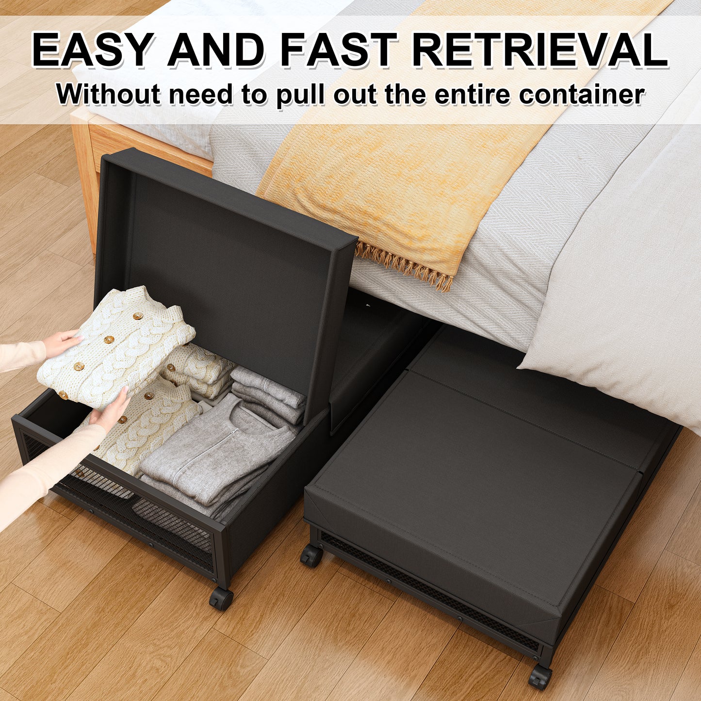 2 Pack Under Bed Storage with Wheels,36”Under Bed Storage Containers